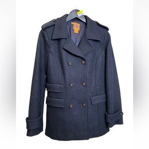 Tory Burch Navy Blue Pea Coat